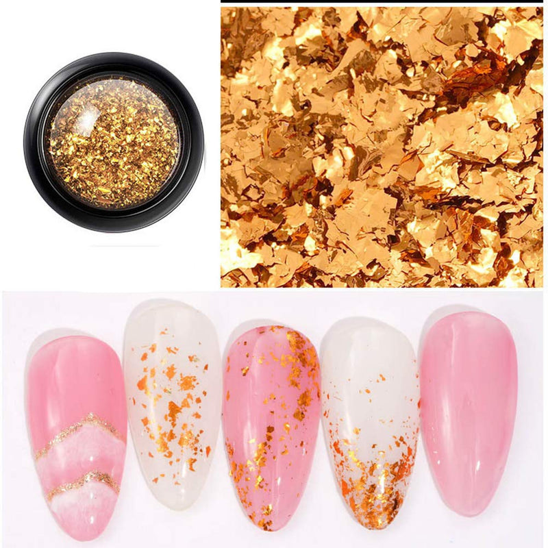 AKOAK 1 Box Gold Foil Nail Art Decorative Nail Art with Ultra-Thin, Glossy and Floral Tin-Foil DIY Nail Stickers - BeesActive Australia