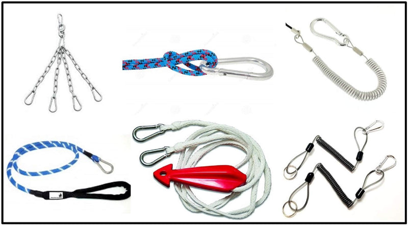 Branded Boards Heavy Duty Bushcraft Stainless Steel Carabiner Spring Snap Clip Link Hooks. 200-400lb Load. 6 Packs 12 Packs 5cm-6-pack - BeesActive Australia