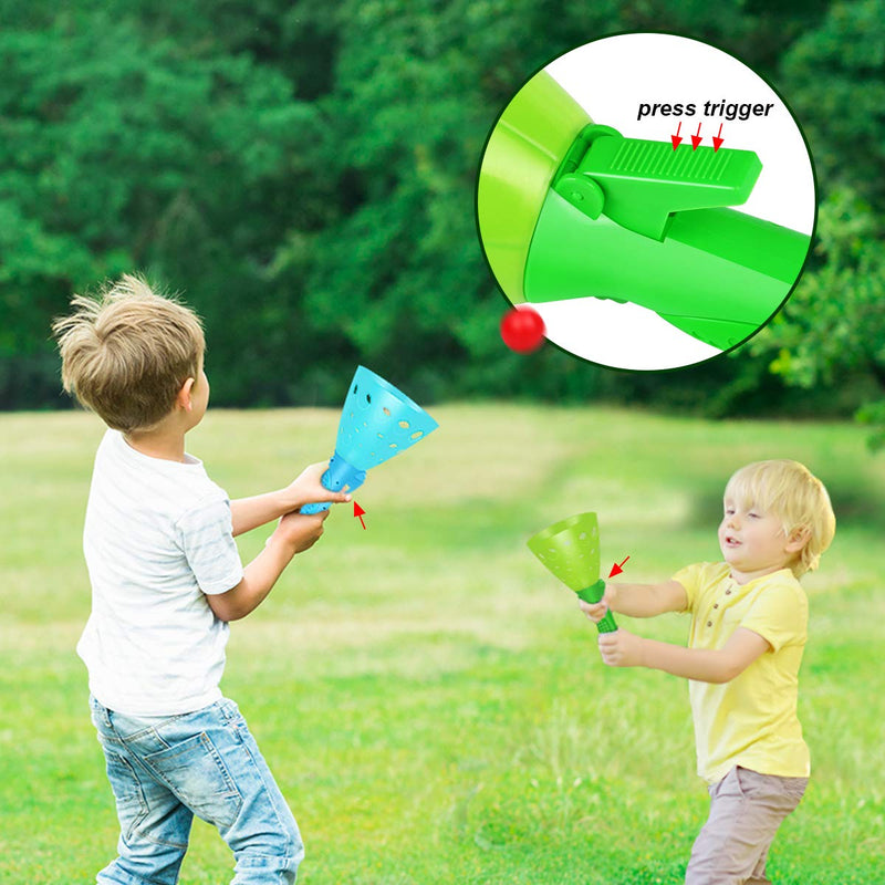 Outdoor Indoor Game Activities for Kids, Pop-Pass-Catch Ball Game with 4 Catch Launcher Baskets and 6 Balls, Birthday Party Favors Gifts Summer Beach Sport Toys for Kids Age 5 6 7 8 9 10+ and Adults - BeesActive Australia