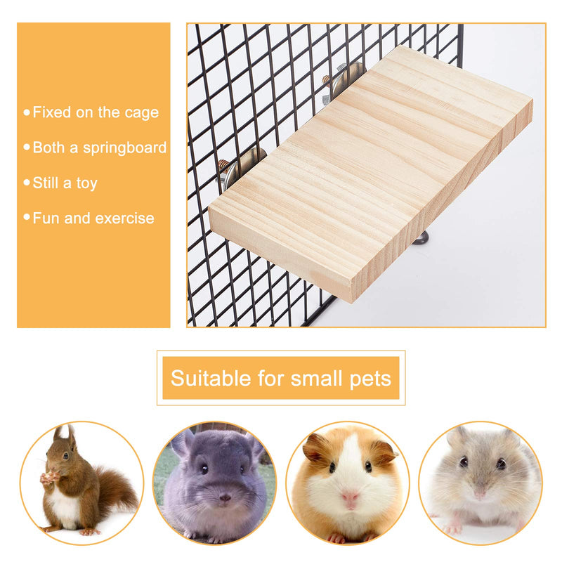 AHANDMAKER 4 Pcs 2 Sizes Wood Pet Cage Platform, Pet Perch Platform Stand, Wood Perch for Small Animals Parrot Gerbil Rat Mouse Chinchilla Hamster Cage Accessories Exercise Toys - BeesActive Australia