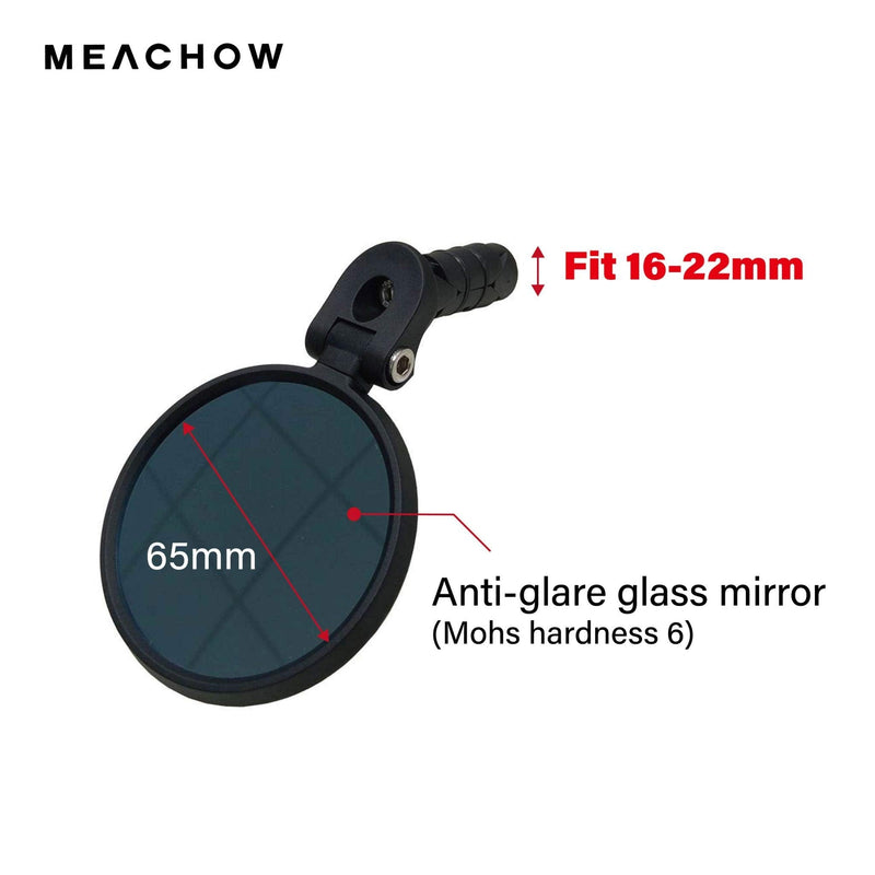 MEACHOW Bar End Bike Mirror [Upgraded Version] Scratch Resistant Glass Lens,HD,Safe Rearview Mirror,ME-001 Blue - BeesActive Australia