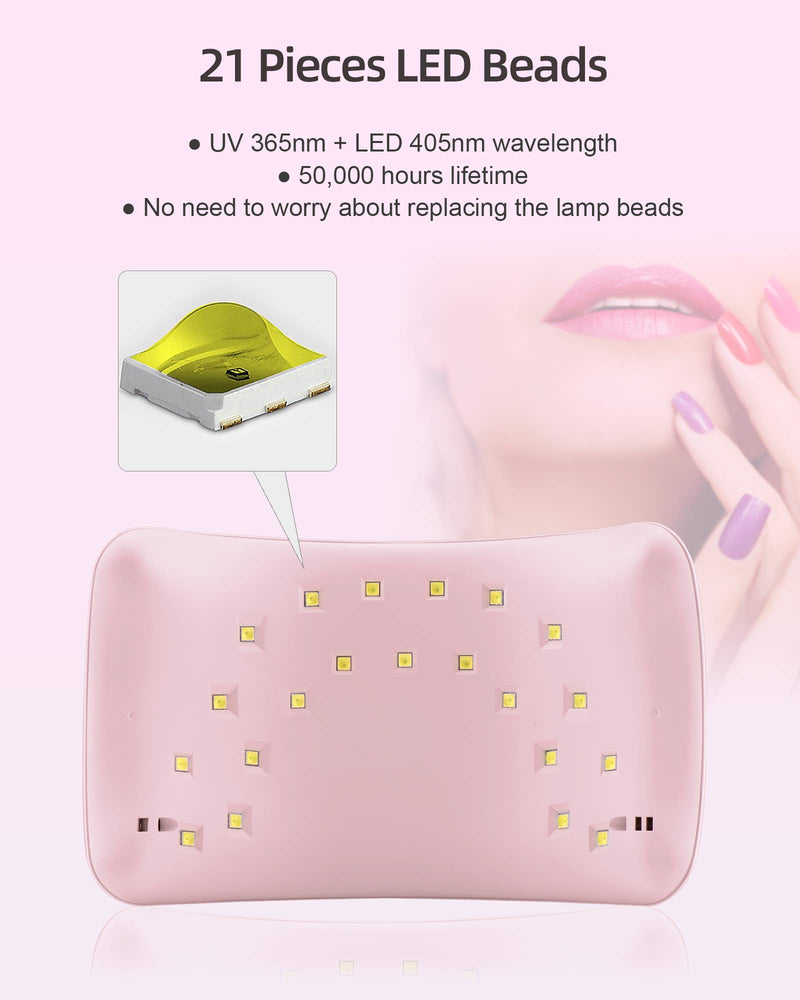 Gel UV LED Nail Lamp,SUNUV Nail Dryer 36W Gel Curing Light for Nail Polish with Aotu Sensor 3 Timers SUN8 Pink - BeesActive Australia