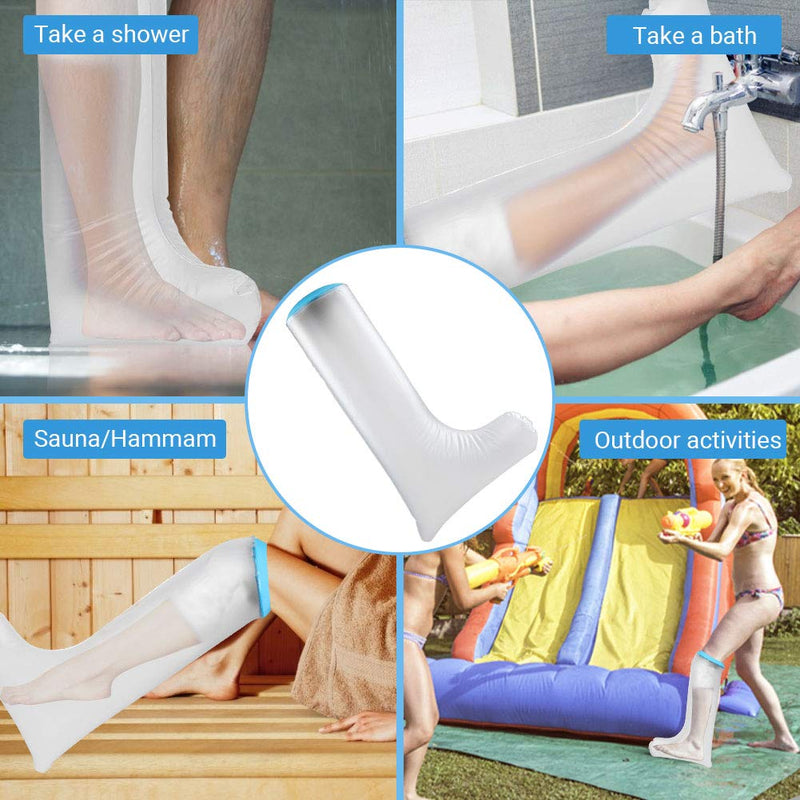 Waterproof Cast Cover,DOACT Adult Short Legs in Blue Diving Material Rings Shower Protective Sleeve Finger Wound Fits Women Men Adult P2204 66cm - BeesActive Australia