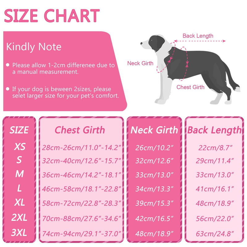 Due Felice Dog Onesie Shedding Suit Full Coverage Pet Surgical Recovery Bodysuit After Surgery Wear Cone Collar Cone Alternative Anxiety Calming Shirt for Female Male Dog Medium Pink - BeesActive Australia