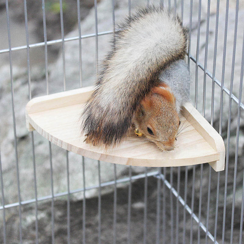 AHANDMAKER 4 Pcs 2 Sizes Wood Pet Cage Platform, Pet Perch Platform Stand, Wood Perch for Small Animals Parrot Gerbil Rat Mouse Chinchilla Hamster Cage Accessories Exercise Toys - BeesActive Australia