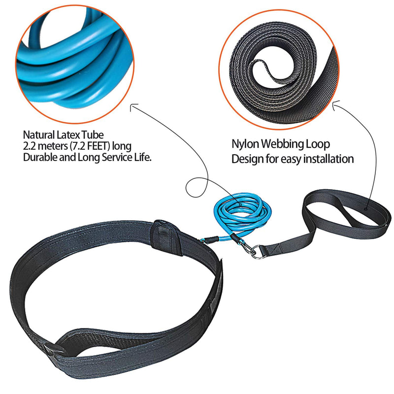 UCEDER Swim Tether Stationary Swimming,Swim Resistance Belt, Swim Bungee Training Belt, Pool Swim Trainer Belt Harness,Great for Swim Training & Exercise Black - BeesActive Australia