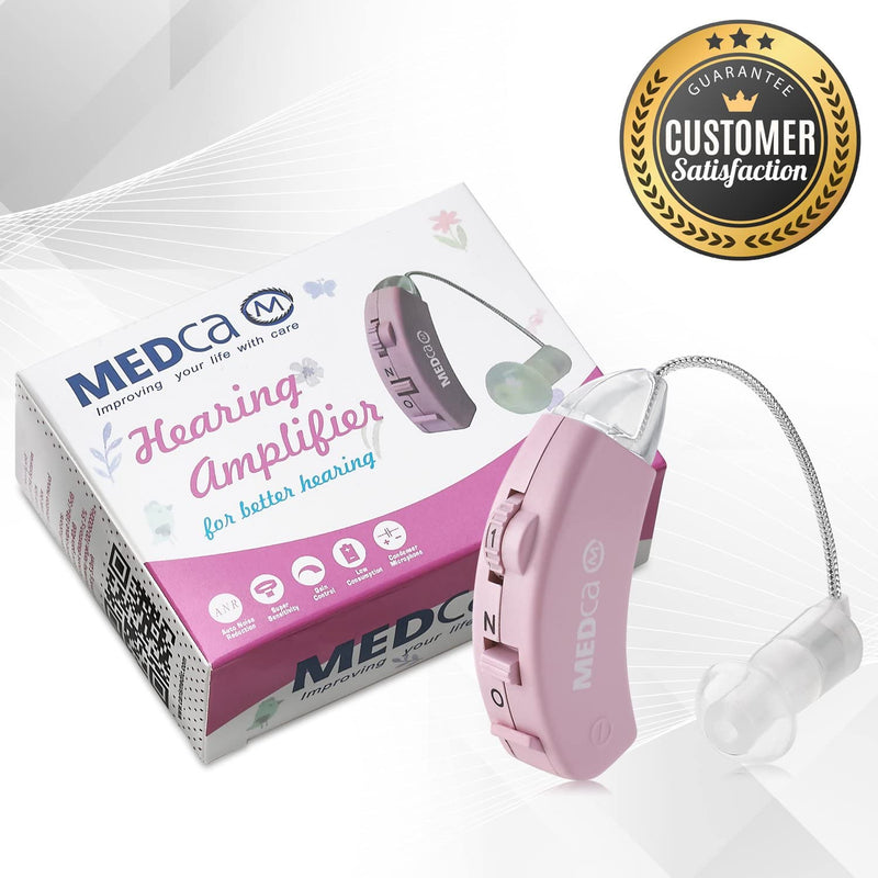 Digital - Behind The Ear Set, BTE Device and Digital Enhancer PSAD, Noise Reducing Feature, Pink by MEDca - BeesActive Australia