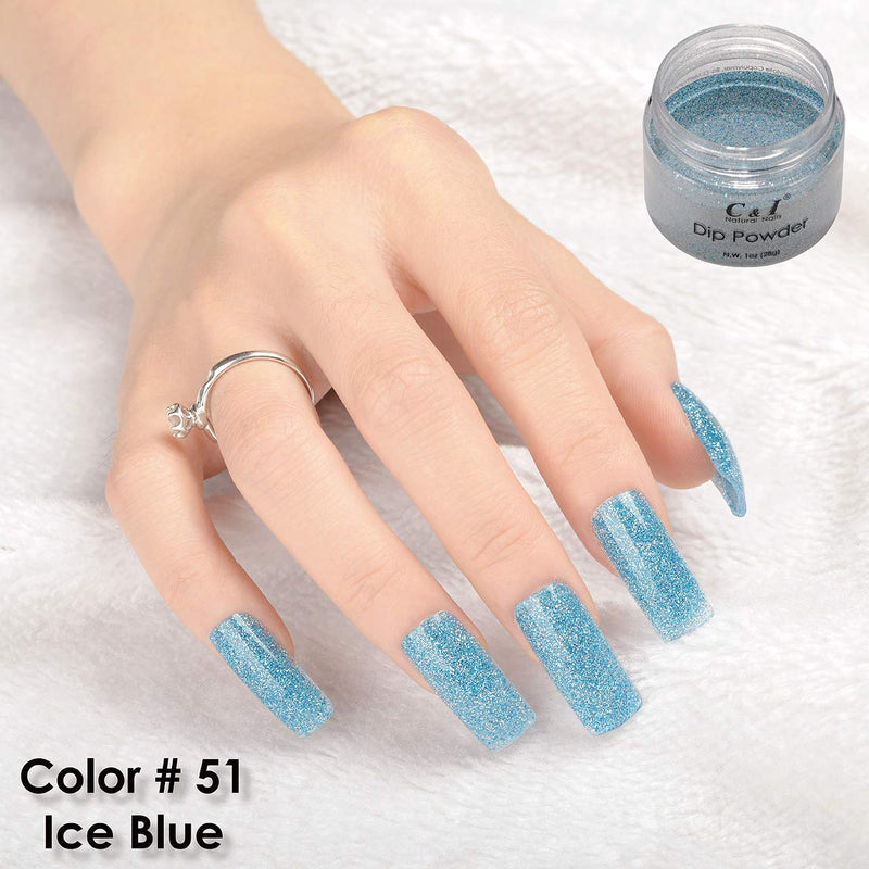 C & I Dipping Powder Color No.051 Ice-Blue Pearl Shine Color System - BeesActive Australia