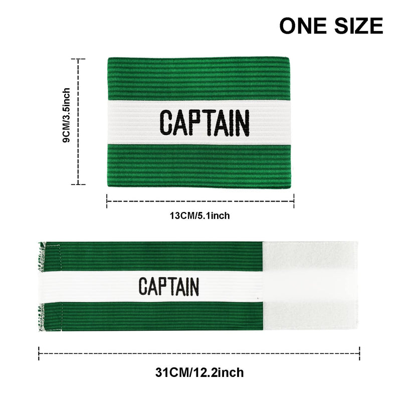 Mezeic Unisex Captain's Armband for Soccer Training, Adults & Youths Elastic Arm Band Captain Armbands Team Sports Accessories Green - BeesActive Australia
