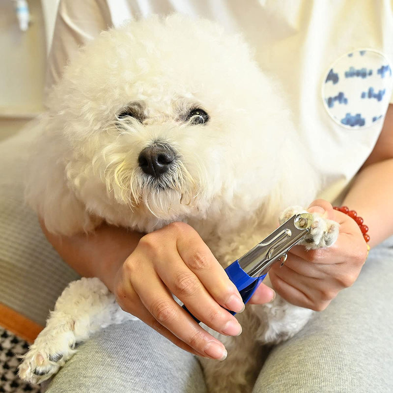 ATO-DJCX Dog Cat Nail Clippers, Professional Pet Claw Trimmer, Free Nail File, Stainless Steel Razor Sharp Blade Dog Toes Cutter Grooming Tools for Small Medium Large Animal Pets Blue - BeesActive Australia