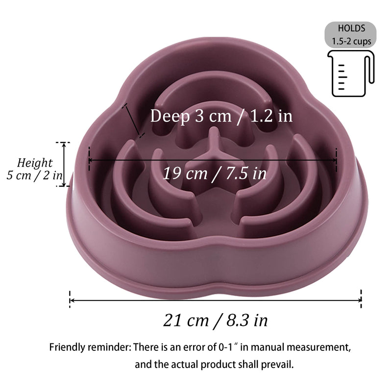 Slow Feeder Dog Bowl for Small Medium Dogs Non Slip Slow Eating Dog Bowl Anti Choking Food Bowls Maze Puzzle Anti-Overeating Feeding Puppy Bowls (2 Pack) Purple+Green - BeesActive Australia