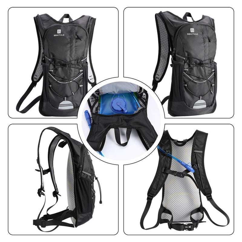 B BBAIYULE Hydration Backpack with 2L Water Bladder, Hydration Packs for Cycling Biking Running Hiking Climbing Skiing , Lightweight Water Backpack with Hydration Bladder for Men and Women Black - BeesActive Australia