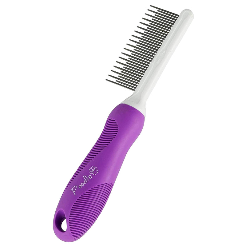 Poodle Pet Bundle - Detangling Pet Comb Dog Cat Grooming Comb + Dematting Fur Rake Comb Brush Tool with Safety Blades for Matted or Knotted Undercoat Hair - BeesActive Australia