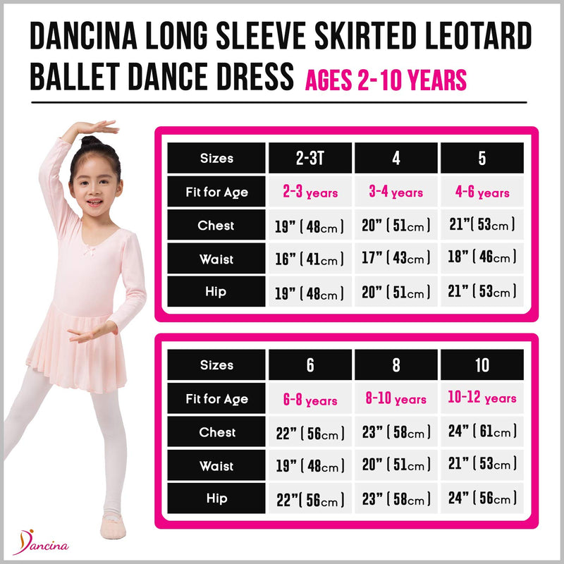 [AUSTRALIA] - Dancina Girls Skirted Leotard Ballet Dance Dress Long Sleeve Cotton Front Lined 8 Light Blue 