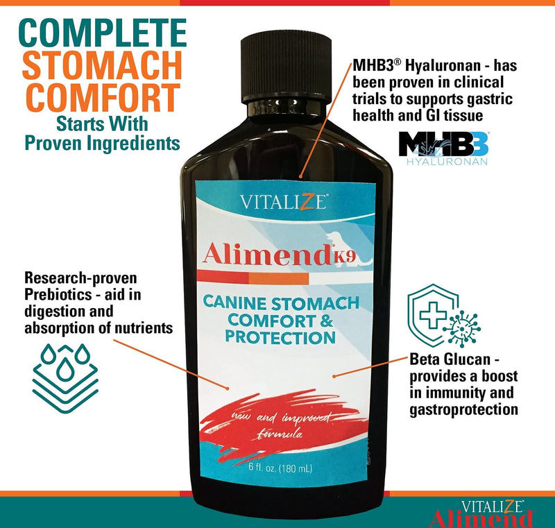 Vitalize Alimend K9 - Dog Upset Stomach Relief for Nausea, Vomiting & Diarrhea - 6 Oz - BeesActive Australia