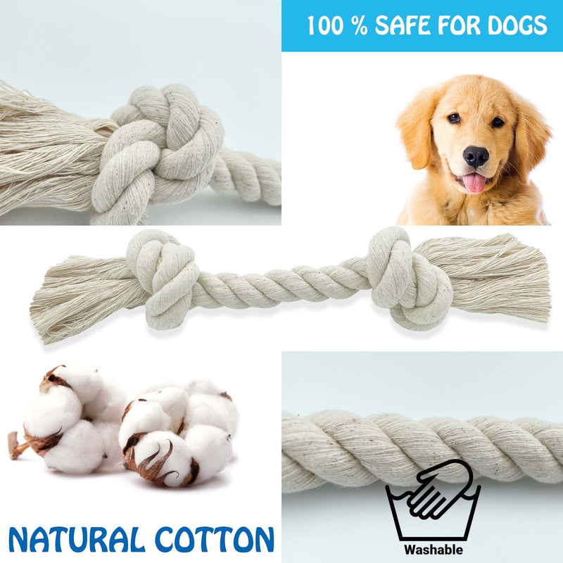 Barida Pet Tough Dog Rope Toys – Chew Toys. Premium and Non Toxic Cotton Almost Indestructible Dog Toys. Interactive Toys, Aggressive Chewers, Tug of War, Teeth Cleaning, Puppy Toys Small (11.80") - BeesActive Australia