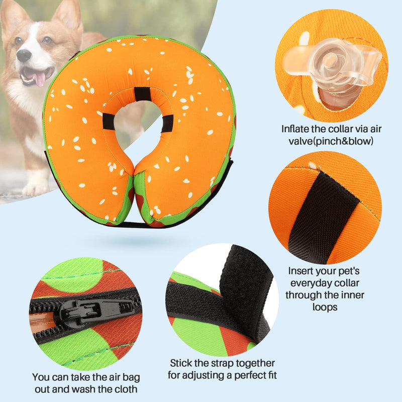 Recovery Collar for Dogs & Cats,Inflatable Dog Cone Collar, Protective Inflatable Collar for Dogs, Adjustable Pet Recovery Cone After Surgery,E-Collar Recovery Collar for Cats,Soft Dog Cone,Cute for Large Pets 1 - BeesActive Australia
