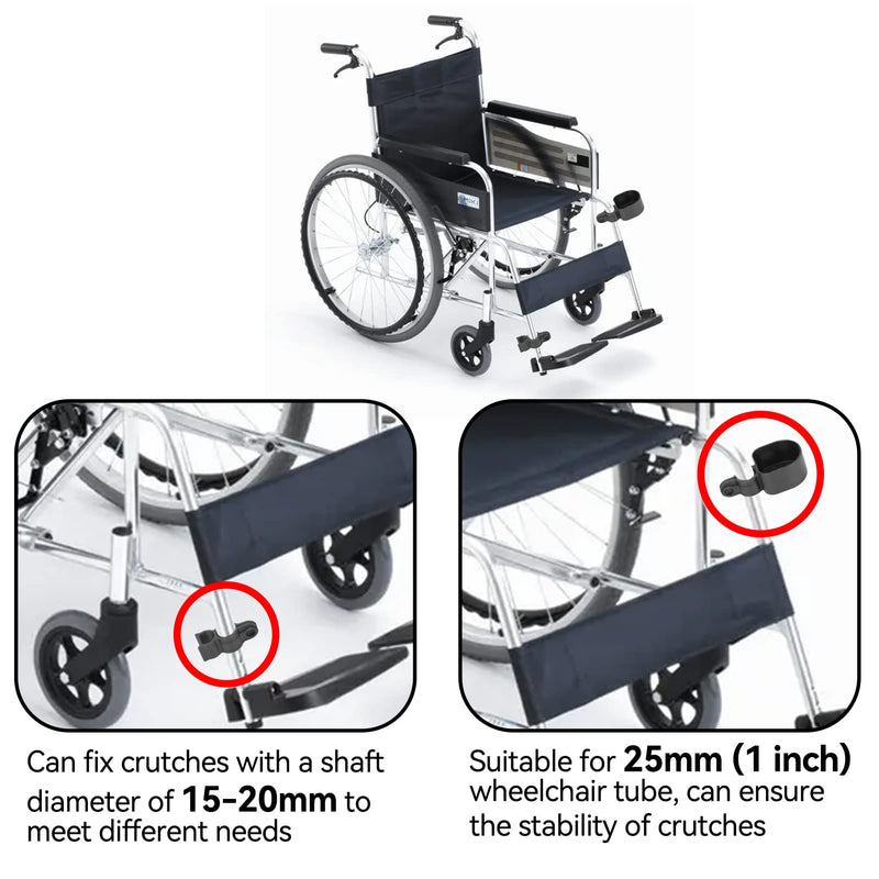 2pcs Wheelchair Walking Stick Rack, Practical Cane Holder Crutch Holder Wheelchair Accessory for Electric Wheelchairs Electric Mobility Scooter - BeesActive Australia