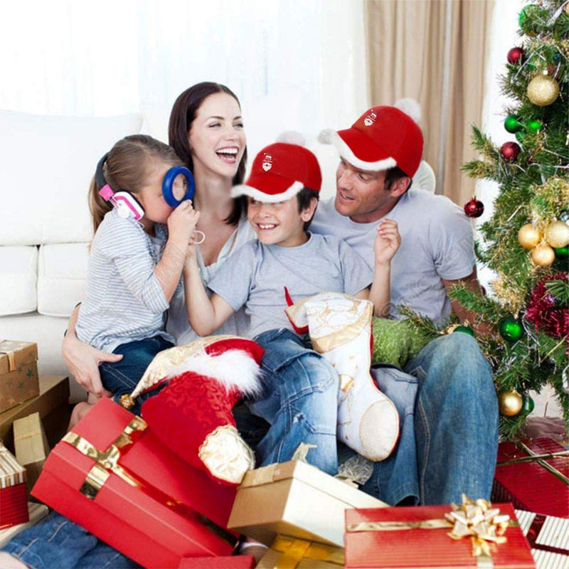 KKMKSHHG Merry Christmas Hat Unisex Adult Vintage Adjustable Santa Baseball Cap Red/White Merry Christmas Santa Claus One Size - BeesActive Australia