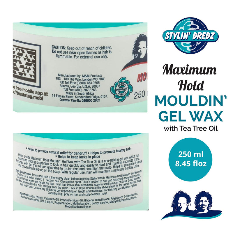 Stylin' Dredz Moulding Gel Wax with Tea Tree Oil Hair Care 250 ml (Single) 250 ml (Pack of 1) - BeesActive Australia