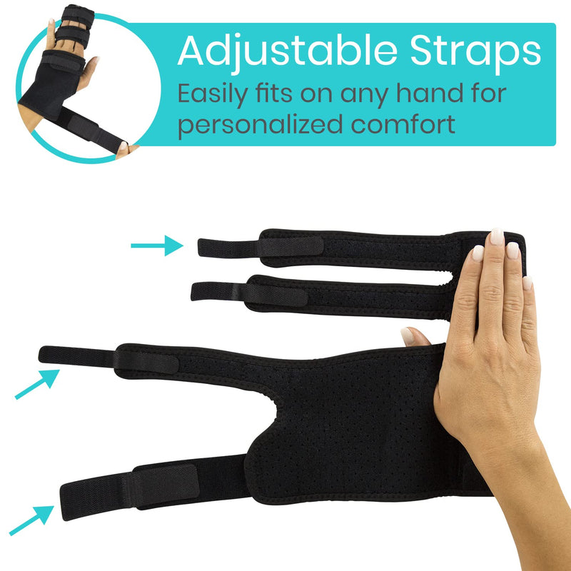 Vive Dual Trigger Finger Splint - Hand Support -Immobilizer For Middle, Pinky, Metacarpal And Ring Fingers - Straightening Braces For Contractures And Broken Fingers And Arthritis - For Men And Women Black - BeesActive Australia