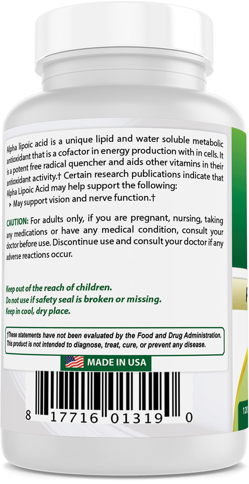 Best Naturals Alpha Lipoic Acid 200 Mg 120 Capsules (120 Count (Pack of 1)) 120 Count (Pack of 1) - BeesActive Australia
