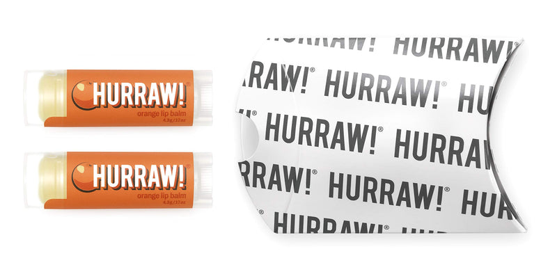 Hurraw! Orange Lip Balm, 2 Pack: Organic, Certified Vegan, Cruelty and Gluten Free. Non-GMO, 100% Natural Ingredients. Bee, Shea, Soy and Palm Free. Made in USA - BeesActive Australia