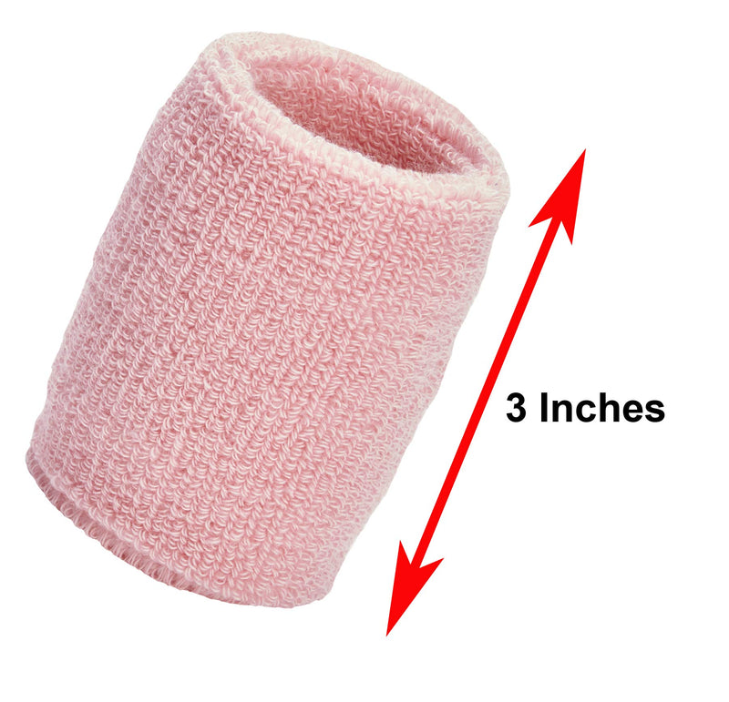 Unique Sports Wristbands / Sweatbands Pack of 12 (6 pair) Pink - BeesActive Australia
