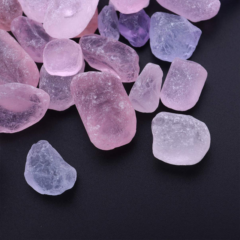 balacoo Aquarium Gravel Stone Natural Gravel Irregular Shape Polished Gravel for Outdoor Garden Landscaping Vase Fillers Decoration Pink Purple - BeesActive Australia