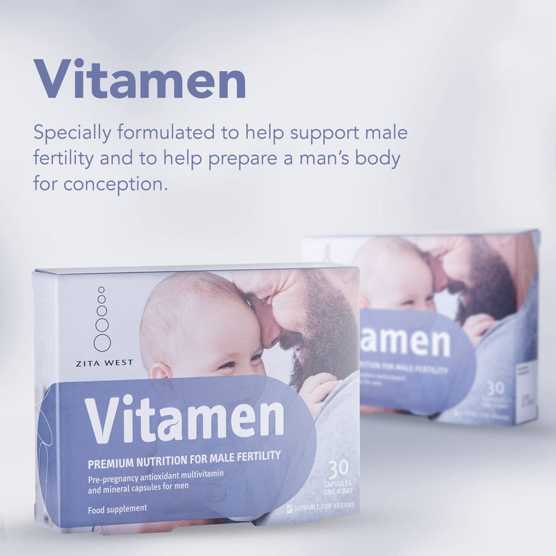 Zita West Vitamen - Ultimate Male Fertility Supplement - 30 Capsules (1 Months Supply) 30 Count (Pack of 1) - BeesActive Australia