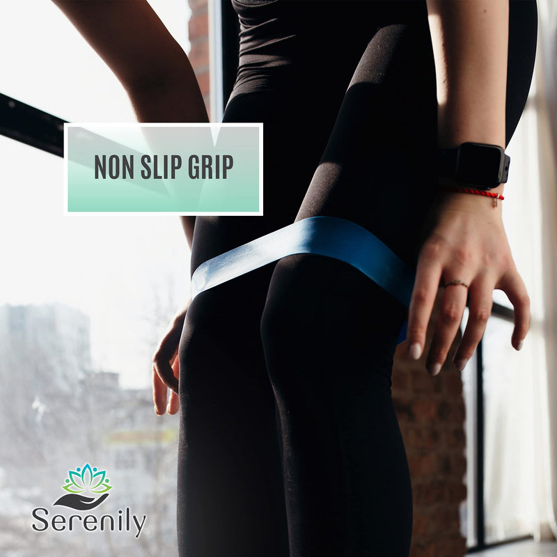 Serenily Resistance Bands, Exercise Band - Workout Bands for women butt & legs. Training Fitness bands for Home gym workout Equipment. Latex Loop Bands with Instructions & Carry Bag Gym bands Set of 5 - BeesActive Australia