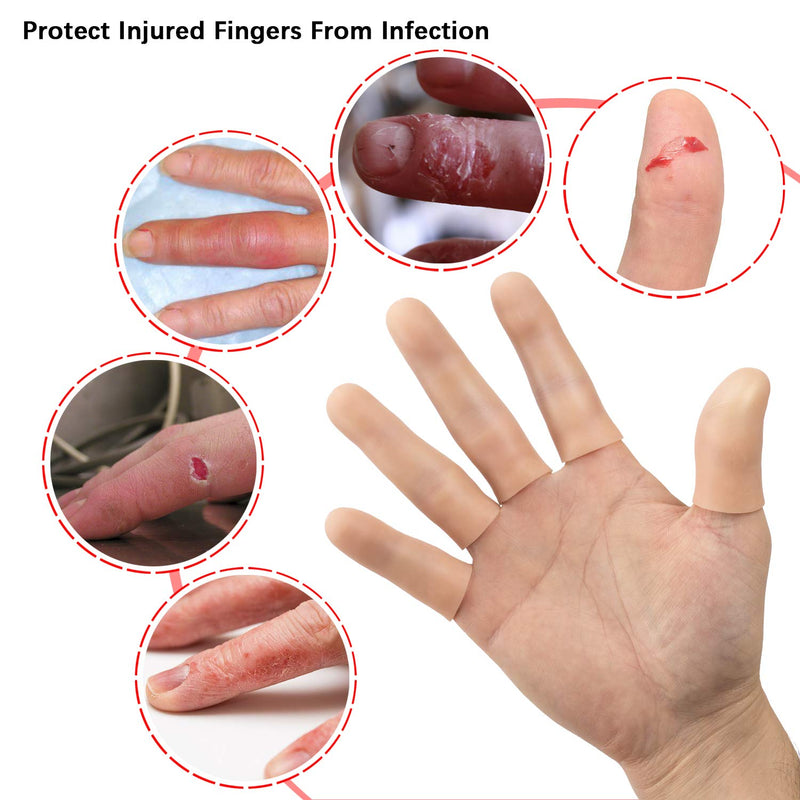 Gel Finger Support Protector Gloves, Gel Finger Cots/Covers - Different Sizes Silicone Fingertips for Hands Cracking, Eczema Skin (20pcs) 20 Count (Pack of 1) - BeesActive Australia