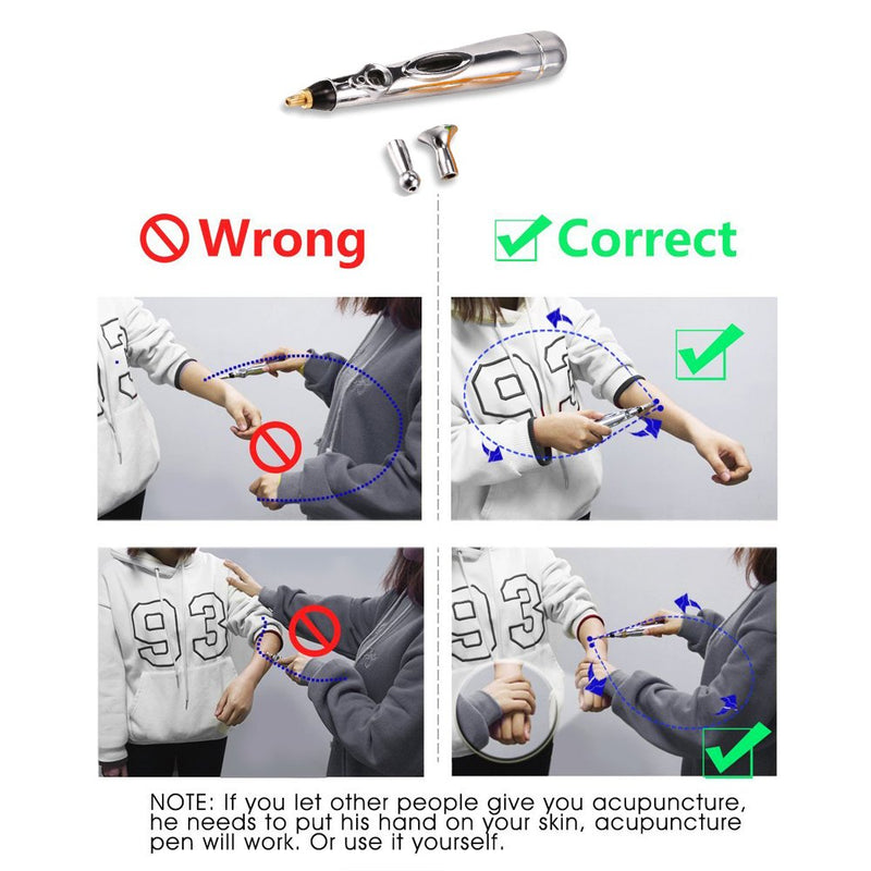 Electronic Acupuncture Pen with 3 Different Heads, Electric Meridian Energy Body Massager Pain Relief Therapy Instrument - BeesActive Australia