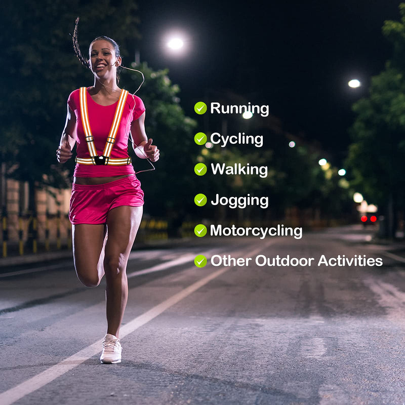 Oliumt Reflective Vest Running Gear 2 Pack,Reflective Running Vests Belt, Safety Running Vest for Night Running,Cycling Green Orange - BeesActive Australia