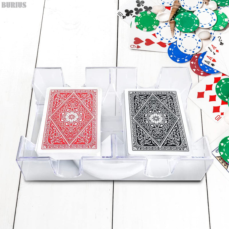 Dual Deck Card Holder Tray - 360 Degree Revolving Card Holder Canasta Cards Holder Playing Card Holder for Kids Plastic Card Holder - BeesActive Australia