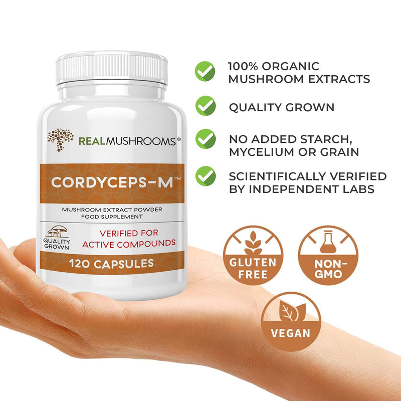 Cordyceps Performance Mushroom Extract Powder Supplement - Improve Energy and Endurance (120ct) Non-GMO (60 Days) 120 Count (Pack of 1) - BeesActive Australia