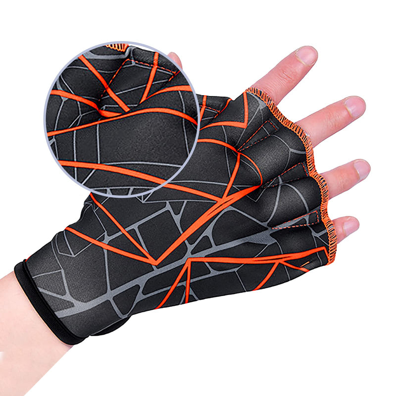 Aquatic Glove Open Finger Webbed Swimming Glove Elastic Nylon Water Training Paddle Adjustable Diving Hand Swim Gear Glove for Men Women Fitness Surfing Sport Hand Fin Diving Hand Web Equipment - BeesActive Australia