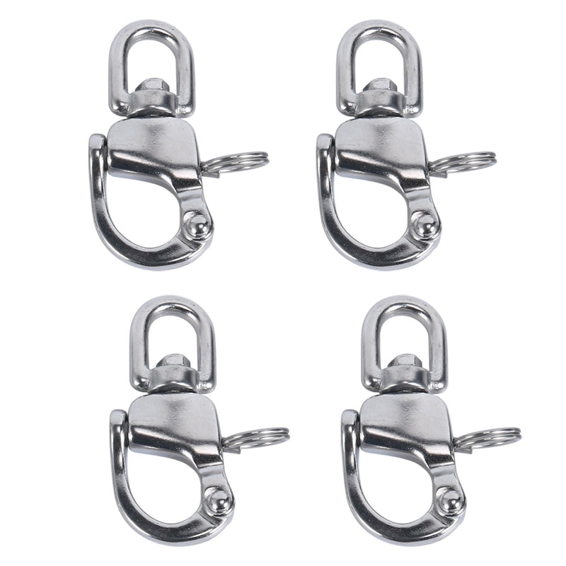 Amarine Made Pair of Swivel Eye Snap Shackle Quick Release Bail Rigging Sailing Boat Marine 316 Stainless Steel for Sailboat Spinnaker Halyard 2-3/4", Silver - BeesActive Australia