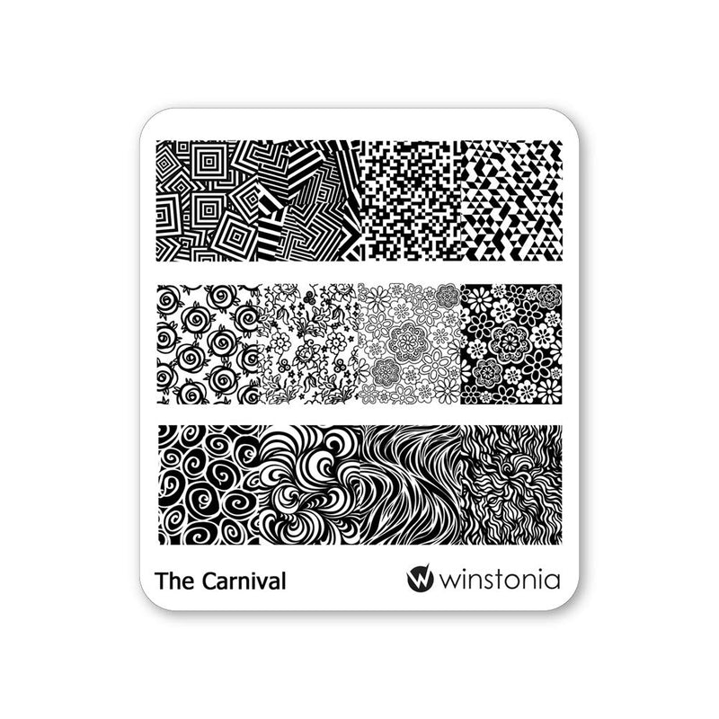 Winstonia Nail Art Stamping Plate Assorted Wild Patterns Smoky Swirl Floral Digital Illusion - The Carnival - BeesActive Australia