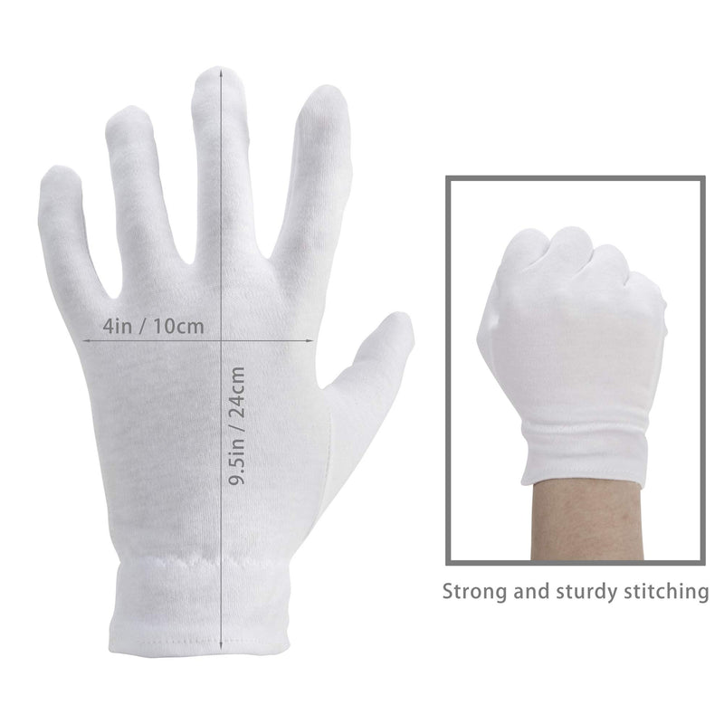Moisturizing Gloves OverNight Bedtime Cotton | Cosmetic Inspection Premium Cloth Quality | Eczema Dry Sensitive Irritated Skin Spa Therapy Secure Wristband (7 Pairs) 7 Pairs - BeesActive Australia