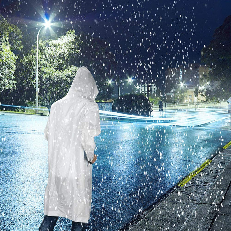 Cosowe Rain Ponchos for Adults Reusable, 2 Pcs Raincoats Emergency for Women Men with Hood and Drawstring A-adults Poncho-white - BeesActive Australia