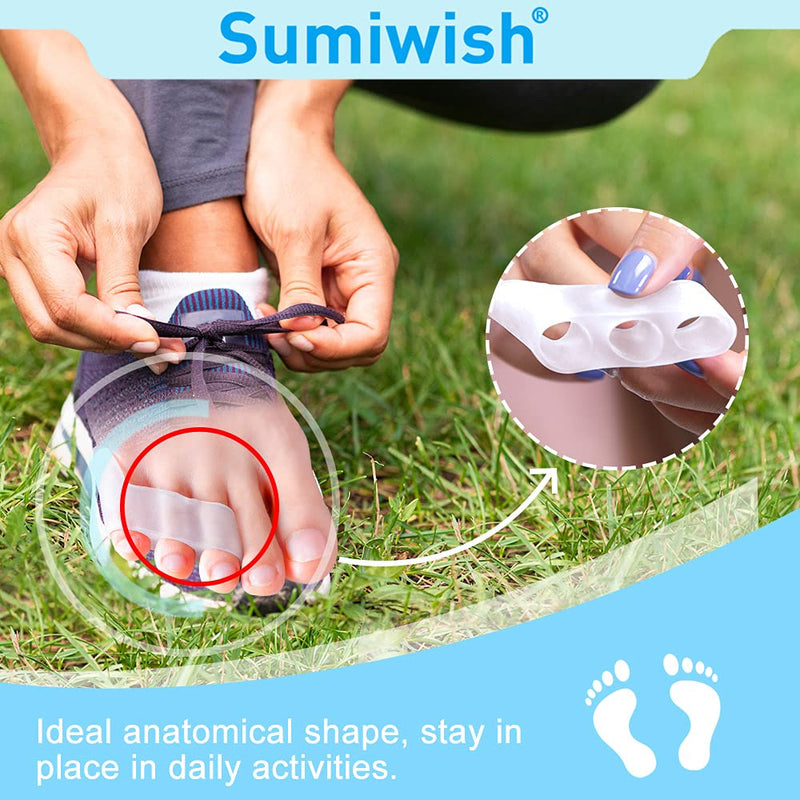 Sumiwish 10 Pack Pinky Toe Separator & Protectors, Gel Toe Separators for Overlapping Toe, Curled Pinky Toe Crystal Clear - BeesActive Australia