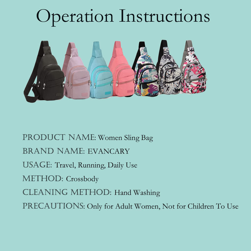 EVANCARY Small Sling Bag for Women, Chest Daypack Crossbody Backpack for Travel Sports Running Hiking Black - BeesActive Australia