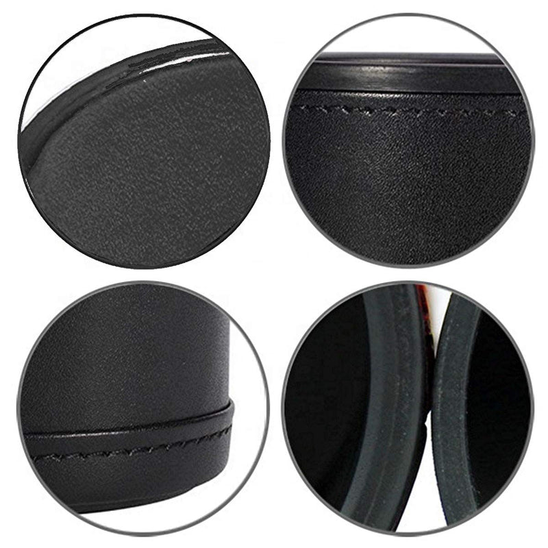 Set of 16mm Poker Dice Squared Corners and Black PU Leather Dice Cup Plush Felt Lined - Gift Boxed Spanish Poker (Ivory), Black/Black Cup - BeesActive Australia