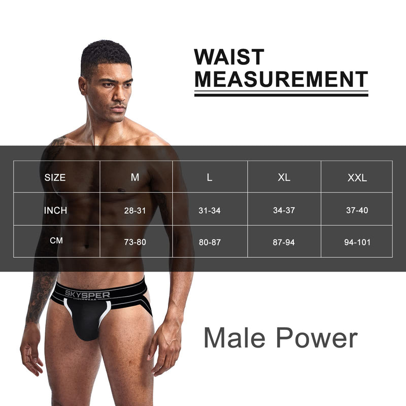 SKYSPER Mens Jockstrap Underwear Jock Straps Male Athletic Supporters for Men Sg29-black Large - BeesActive Australia