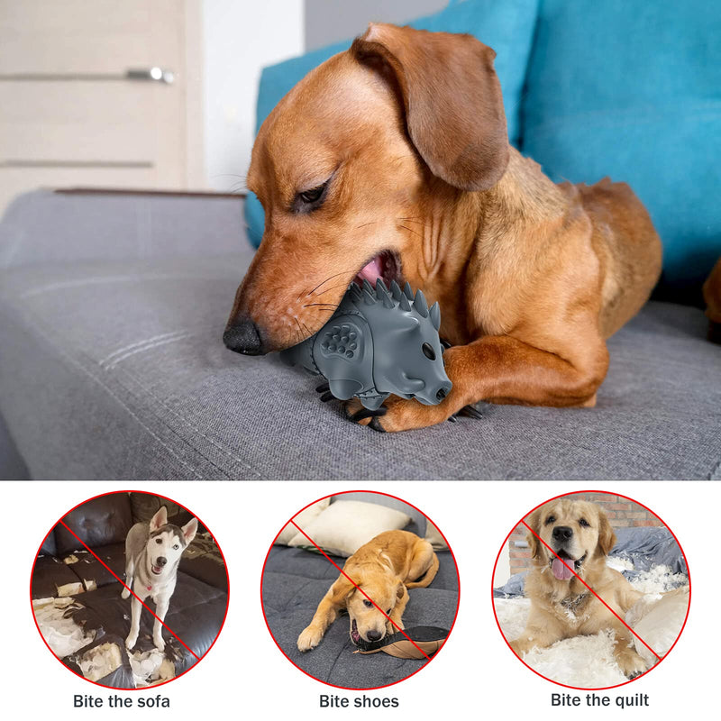Homipooty Dog Chew Toys for Aggressive Chewers,Large Medium Breed Dog Teeth Grinding Toys Indestructible Dog Squeak Toys Relieve for Dogs Anxiet ,Natural Rubber,Milk Flavor Gray - BeesActive Australia