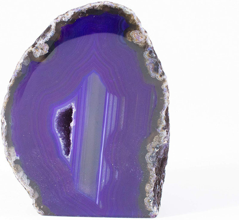 Serafino Genuine Brazilian Agate Geode Healing Crystal Mineral Blue Green Purple Pink Agate Crystals Cristal Stone Gift (Purple) - BeesActive Australia