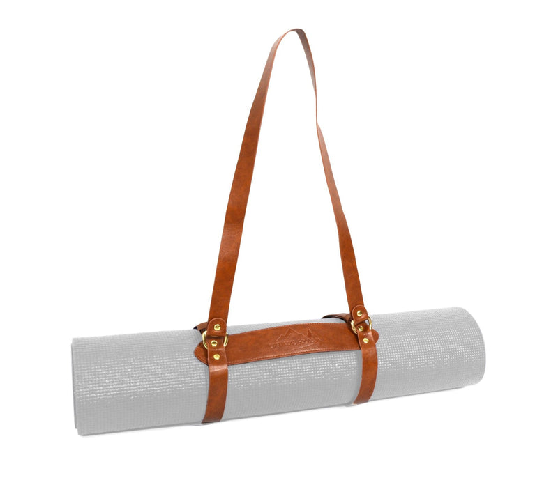 Vegan Leather Yoga Mat Carrier Sling / Adjustable Blanket Strap - BeesActive Australia