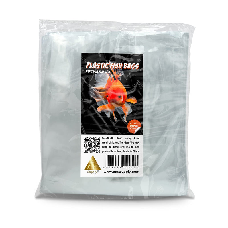 AMZ Aquarium Plastic Fish Bags, Clear Polyethylene Bags, Fish Packing Proofing Bags 6" x 12" / 50 Pack - BeesActive Australia