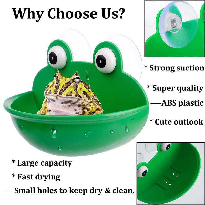 PINVNBY 2 Pack Amphibian Aquatic Frog Habitat Plastic Frog Habitat with Suction Cups Cute Fish Tank Decoration for Tree Frog Gecko Toad Turtle Tadpole and Other Small Aquatic Animals - BeesActive Australia